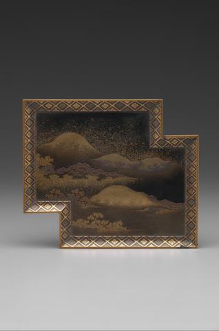 Unknown, Tray with a Landscape of Cherry Blossoms at Mount Yoshino, late 18th–early 19th century