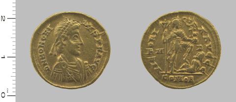 Honorius, Flavius, Emperor of Rome, Solidus of Honorius, Flavius, Emperor of Rome from Milan, 393–423