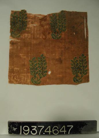Unknown, Textile Fragment with Leaf Sprays, 17th century