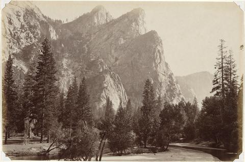 Carleton E. Watkins, The Three Brothers, 4,480 feet, Yosemite Valley, ca. 1865–66
