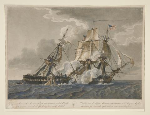 Alexandre Jean Louis Jazet, Engagement Between the American Frigate the Constitution and the Guerrière, ca.1817–1840