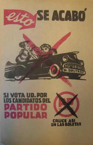 Alberto Beltrán, Esto se acabó si vota ud. por los candidatos del partido popular (This Is Finished If You Vote for the Candidates of the Party of the People), 1954–55
