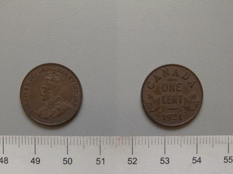 George V, King of Great Britain, 1 Cent from Ottawa with George V, King of Great Britain, 1921