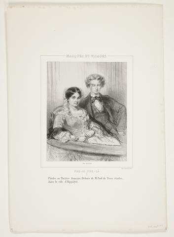 Paul Gavarni, Phedre au Theatre-Francais. Debut de M. Paul de Trois-Etoiles dans le role d'Hippolyte., 1857