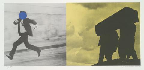 John Baldessari, Fly for my life (from Suite of Five Lithographs for Tristram Shandy 4/5), 1988
