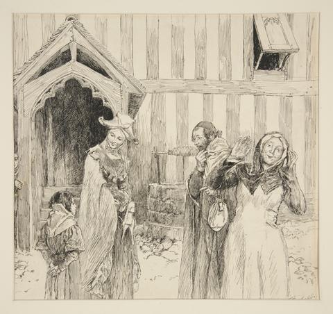 Edwin Austin Abbey, Evans: "Come hither, William; hold up your head; come" Act IV, Scene I, Merry Wives of Windsor, 1889