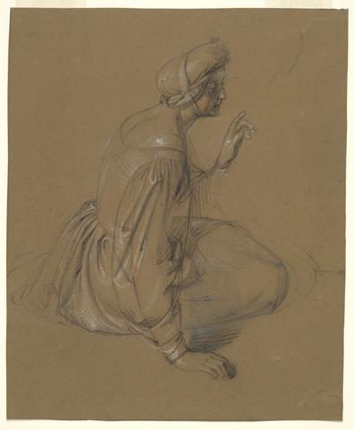 Heinrich Schwemminger, Study of a Seated Woman: St. Elizabeth, n.d.