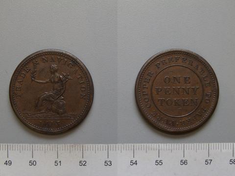 Birmingham Mint, "Trade and Navigation" Token from Nova Scotia, 1813