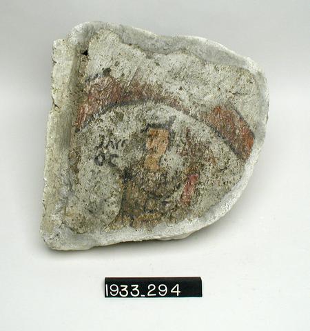 Unknown, Painted Tile with Man's Upper Body and Head Inside Circle, ca. A.D. 200–256
