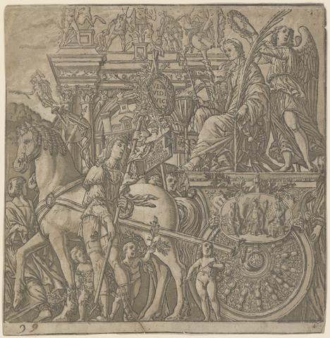 Andrea Andreani, Julius Caesar seated in his chariot, from the series The Triumph of Caesar, 1599