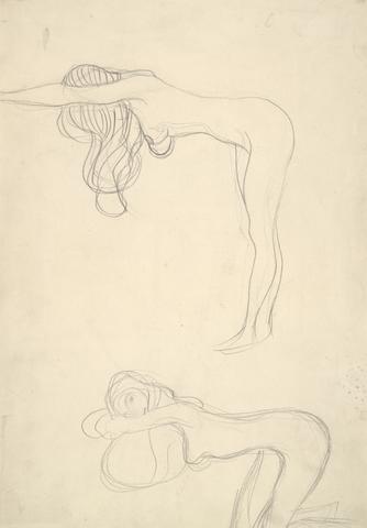 Gustav Klimt, Two Studies of Female Nude for the "Beethoven frieze", 1902