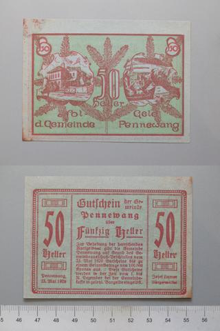 Pennewang, 50 Heller from Pennewang, Notgeld, 1920