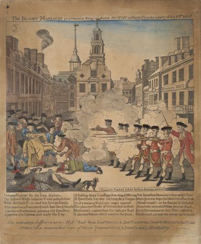 Paul Revere, The Bloody Massacre Perpetrated in King-Street Boston on March 5th 1770 by a Party of the 29th Regt., 1770