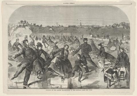 Winslow Homer, Skating on the Ladies' Skating Pond in the Central Park, from Harper's Weekly, January 28, 1860, 1860