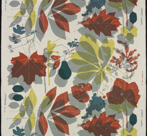 Vera Neumann, Length of Fabric, "Happy Leaves" Pattern, probably 1949