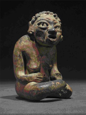 Unknown, Seated female figuine of an old woman, 1000–300 B.C.