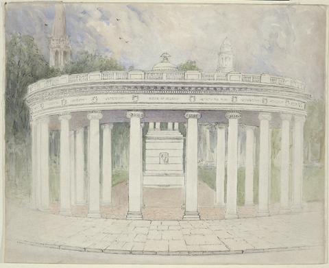 John Ferguson Weir, Proposed Colonade and Drinking Fountain on New Haven Green, late 19th–early 20th century